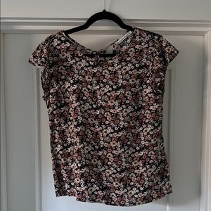 Abercrombie Floral Black and Pink Women's Top